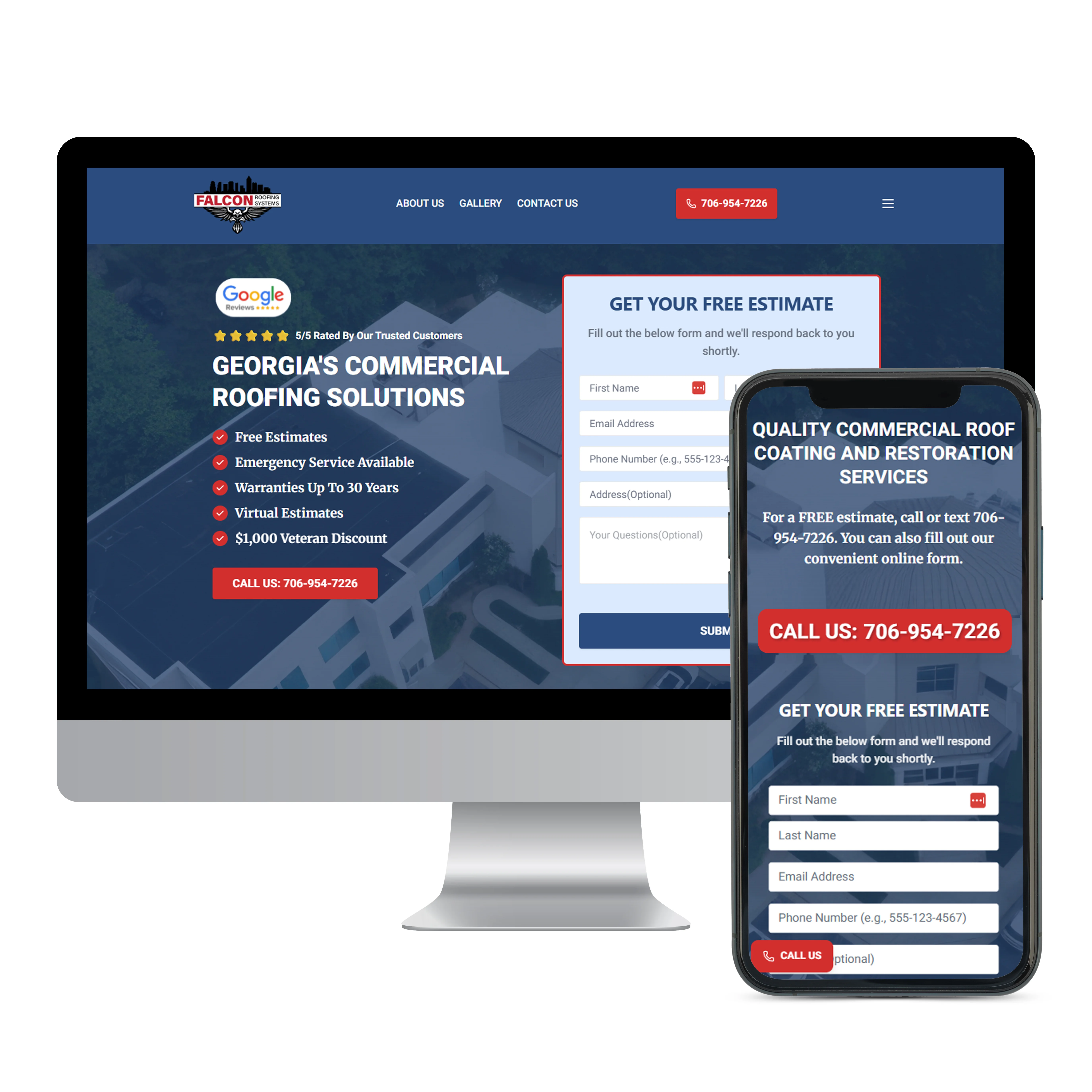 Falcon Roofing Systems website preview Falcon Roofing Systems website preview - Professional Roofing Excellence