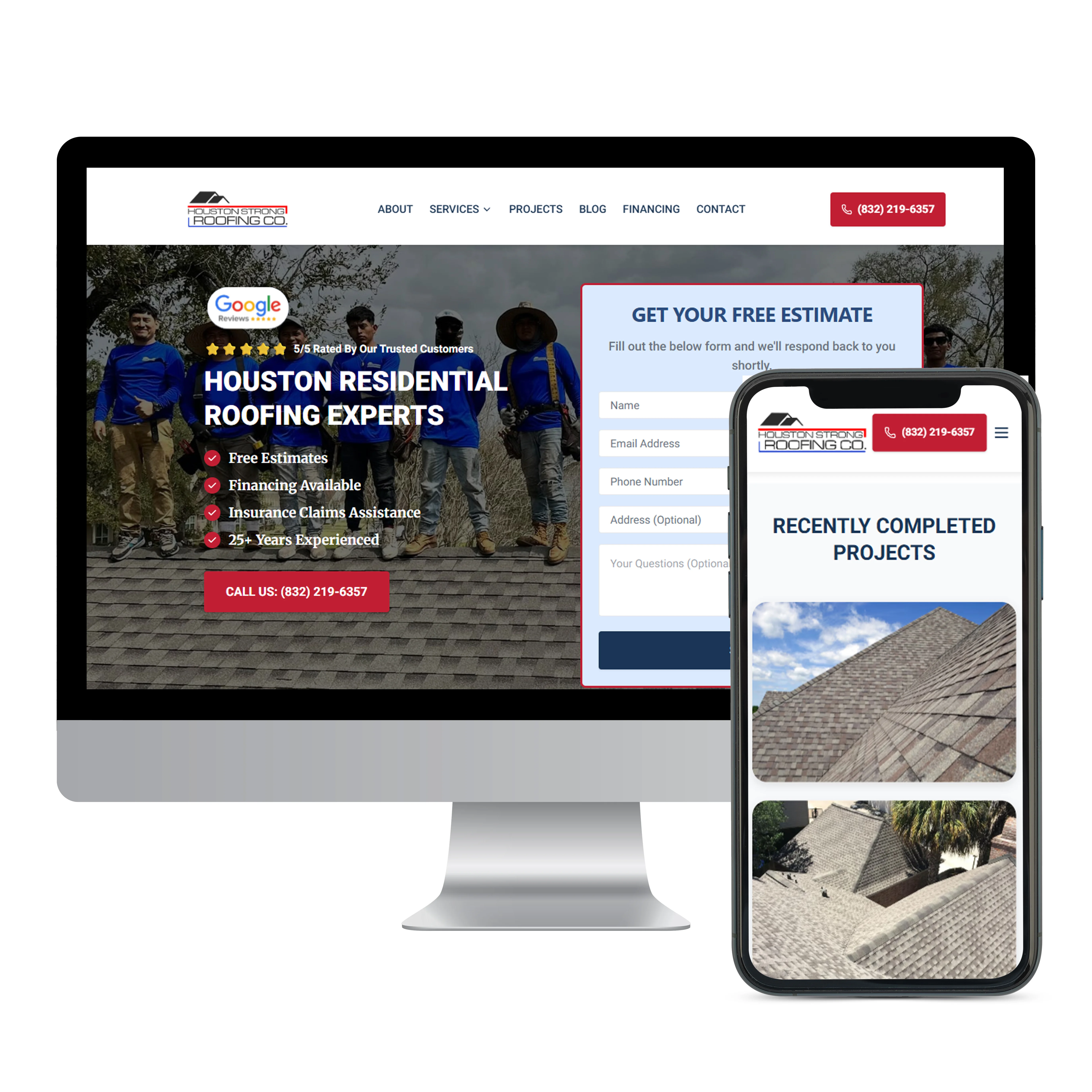 Houston Strong Roofing website preview Houston Strong Roofing website preview - Reliable Roofing Solutions